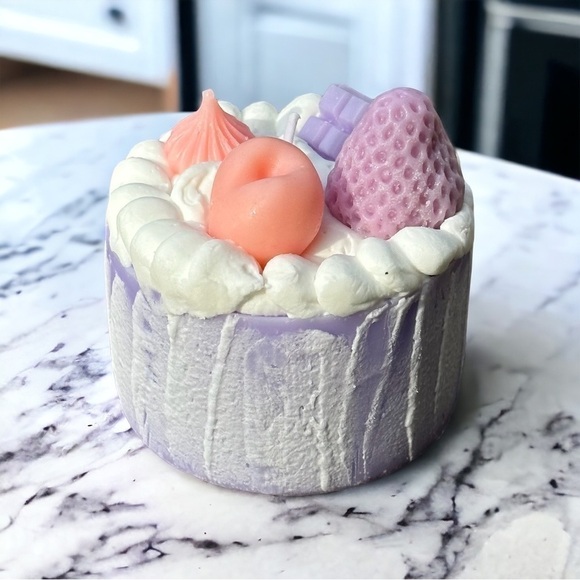 Other - ⚠️SALE Candle // Handmade Mini Purple Cake Candle SEND OFFERS🥳